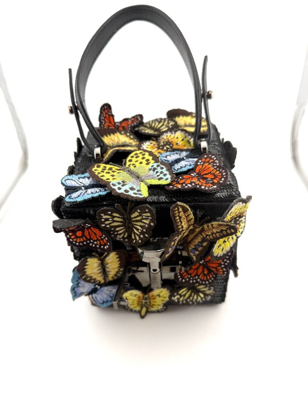 NEW Oscar de la Renta Butterfly Appliqué Alibi Cube bag!!  OH SO CUTE!!!